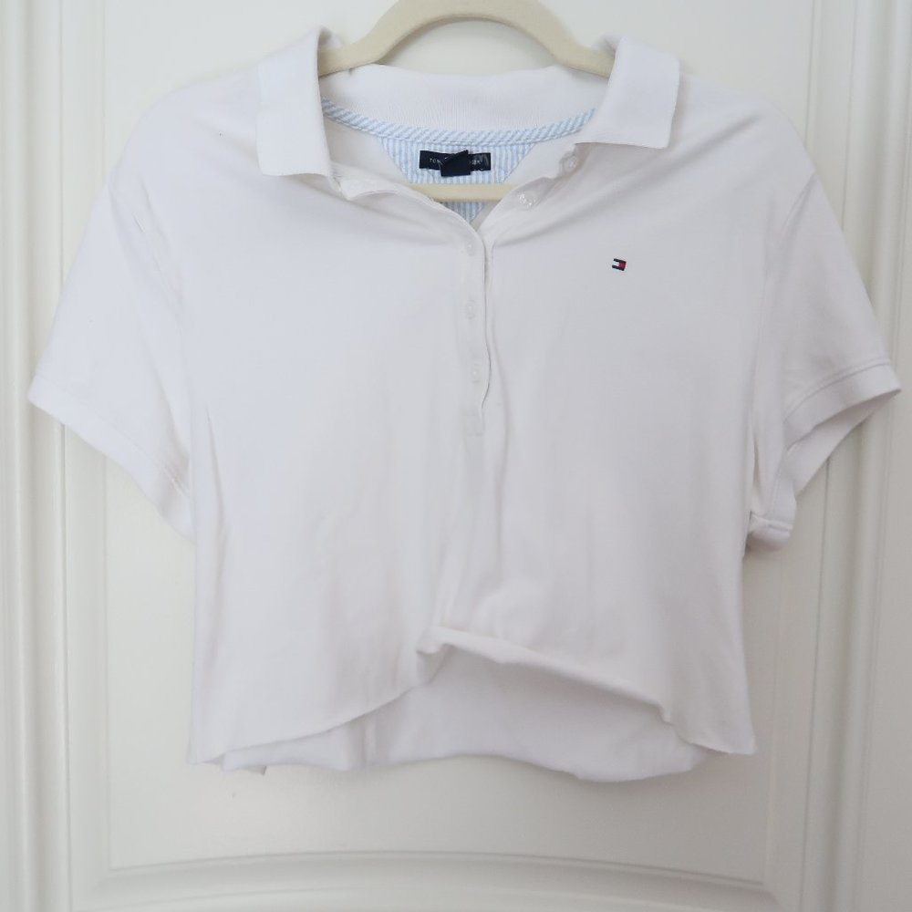 cropped tommy hilfiger collard tshirt